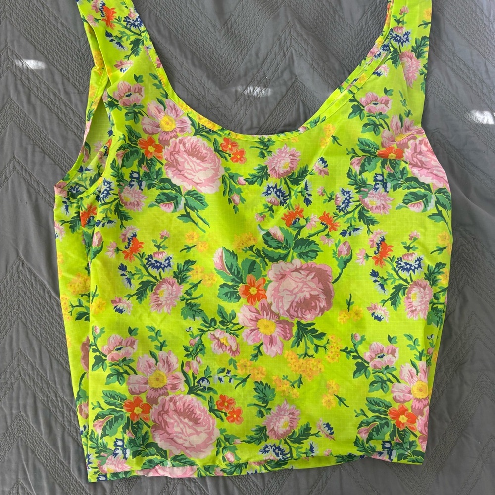 Green Floral Baggu
